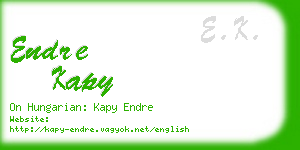 endre kapy business card